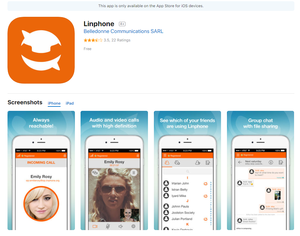 Linphone iTunes Linphone iTunes