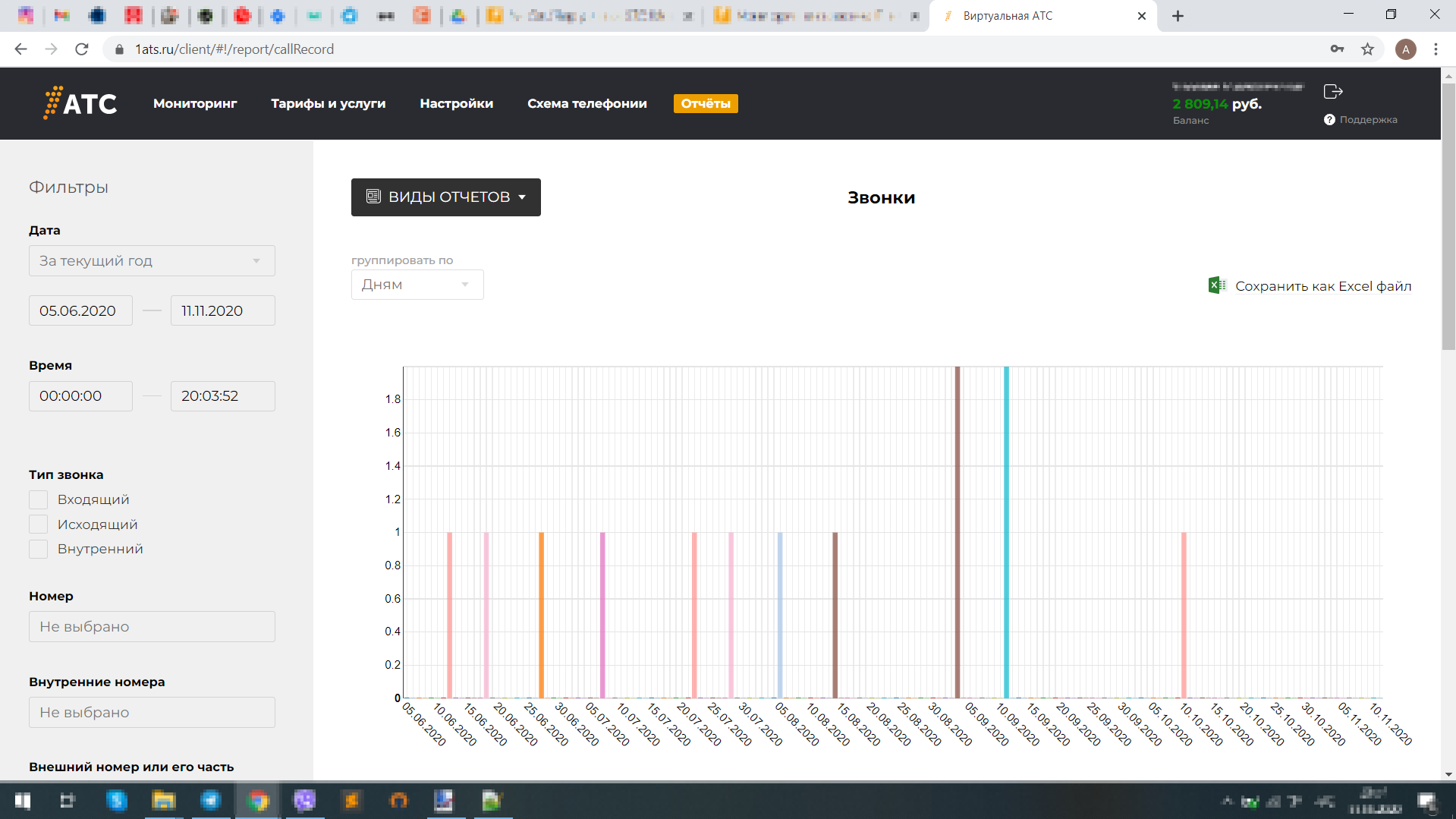 Личный кабинет - Страница мониторинга