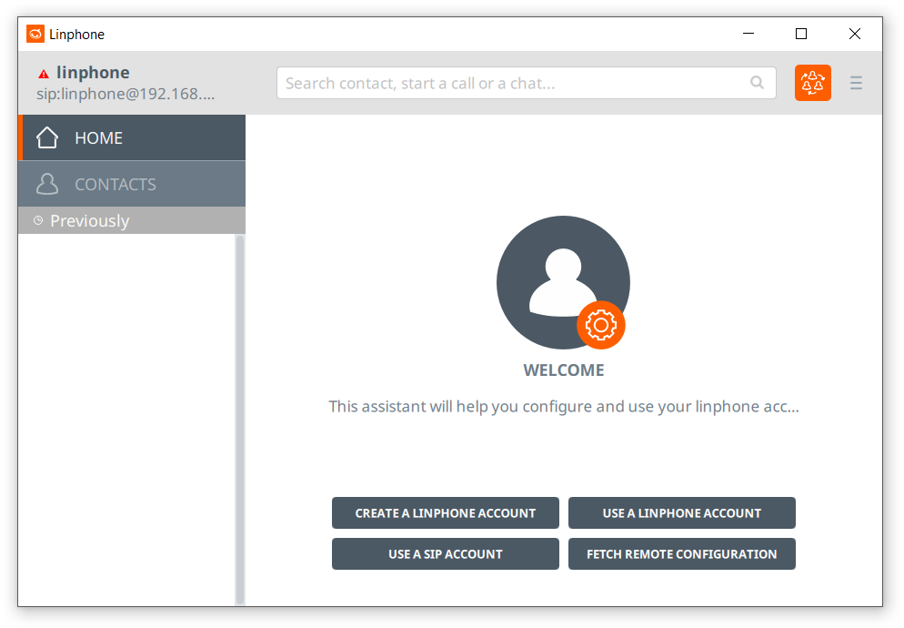Linphone - Start Linphone - Start
